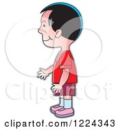 Clipart Of A Boy Facing Left Royalty Free Vector Illustration