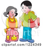 Poster, Art Print Of School Boy And Girl