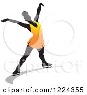 Female Figure Ice Skater In Orange