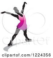 Poster, Art Print Of Female Figure Ice Skater In Purple