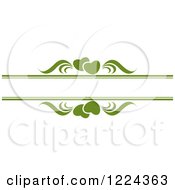 Clipart Of Green Hearts And Swirls With Copyspace Royalty Free Vector Illustration