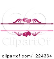 Clipart Of Magenta Hearts And Swirls With Copyspace Royalty Free Vector Illustration