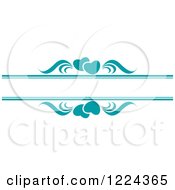 Poster, Art Print Of Teal Hearts And Swirls With Copyspace