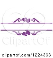 Clipart Of Purple Hearts And Swirls With Copyspace Royalty Free Vector Illustration by Lal Perera