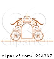Poster, Art Print Of Brown Ornate Wedding Carriage And Crown Frame