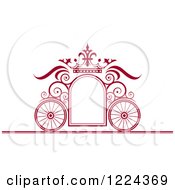 Poster, Art Print Of Maroon Ornate Wedding Carriage And Crown Frame