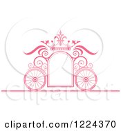 Poster, Art Print Of Pink Ornate Wedding Carriage And Crown Frame