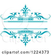 Poster, Art Print Of Turquoise Crown And Wave Wedding Frame