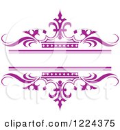 Poster, Art Print Of Purple Crown And Wave Wedding Frame