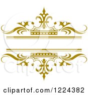 Clipart Of A Gold Crown And Wave Wedding Frame Royalty Free Vector Illustration