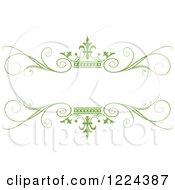 Poster, Art Print Of Green Crown And Flourish Wedding Frame