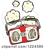 Clipart Of A Boom Box With Dust Royalty Free Vector Illustration