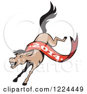 Poster, Art Print Of Running Horse With A Year 2014 Banner