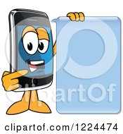 Poster, Art Print Of Smart Phone Mascot Character Talking With A Speech Balloon