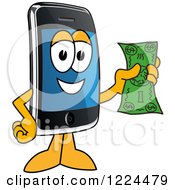Poster, Art Print Of Smart Phone Mascot Character Holding Cash