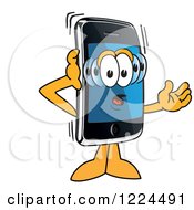 Clipart Of A Confused Smart Phone Mascot Character Royalty Free Vector Illustration