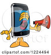 Poster, Art Print Of Smart Phone Mascot Character Screaming Into A Megaphone