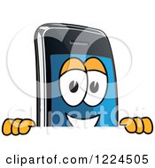 Poster, Art Print Of Smart Phone Mascot Character Looking Over A Sign