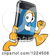 Poster, Art Print Of Smart Phone Mascot Character Running