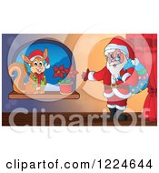 Poster, Art Print Of Santa And A Christmas Squirrel By A Window