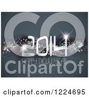 Clipart Of A Sparkly Happy New Year 2014 Greeting Royalty Free Vector Illustration