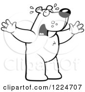 Clipart Of An Outlined Panicking Bear Royalty Free Vector Illustration