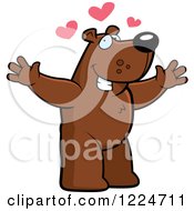 Clipart Of A Loving Bear Wanting A Hug Royalty Free Vector Illustration