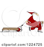 Poster, Art Print Of Santa Pulling A Sled