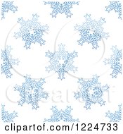 Poster, Art Print Of Seamless Pattern Background Of Blue Snowflakes 10