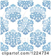 Poster, Art Print Of Seamless Pattern Background Of Blue Snowflakes 11