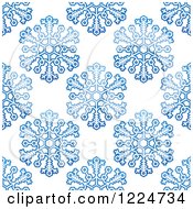 Seamless Pattern Background Of Blue Snowflakes 11