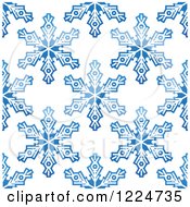 Poster, Art Print Of Seamless Pattern Background Of Blue Snowflakes 5