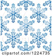 Seamless Pattern Background Of Blue Snowflakes 5