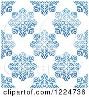 Poster, Art Print Of Seamless Pattern Background Of Blue Snowflakes 8
