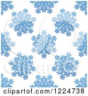 Poster, Art Print Of Seamless Pattern Background Of Blue Snowflakes 7