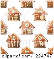 Seamless Pattern Background Of Christmas Gingerbread House Cookies 2