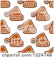 Poster, Art Print Of Seamless Background Pattern Of Santa Hat Shaped Christmas Gingerbread Cookies