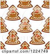 Poster, Art Print Of Seamless Background Pattern Of Tree Shaped Christmas Gingerbread Cookies