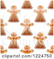 Seamless Pattern Background Of Christmas Gingerbread Woman Cookies