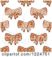 Poster, Art Print Of Seamless Background Pattern Of Bow Shaped Christmas Gingerbread Cookies 2