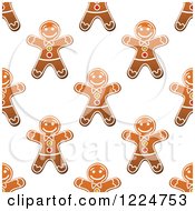 Poster, Art Print Of Seamless Pattern Background Of Christmas Gingerbread Man Cookies 2