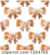 Poster, Art Print Of Seamless Background Pattern Of Bow Shaped Christmas Gingerbread Cookies