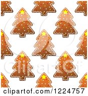 Poster, Art Print Of Seamless Background Pattern Of Tree Shaped Christmas Gingerbread Cookies 2