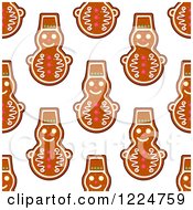 Clipart Of A Seamless Background Pattern Of Snowman Shaped Christmas Gingerbread Cookies Royalty Free Vector Illustration