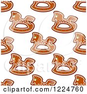 Seamless Background Pattern Of Rocking Horse Shaped Christmas Gingerbread Cookies