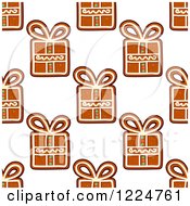 Poster, Art Print Of Seamless Background Pattern Of Gift Shaped Christmas Gingerbread Cookies