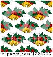 Poster, Art Print Of Seamless Christmas Pattern Of Christmas Bells And Holly