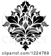 Poster, Art Print Of Black And White Floral Damask Design 32