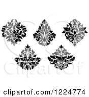 Poster, Art Print Of Black And White Floral Damask Designs 6