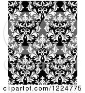 Poster, Art Print Of Seamless Pattern Of Damask In Black And White 3